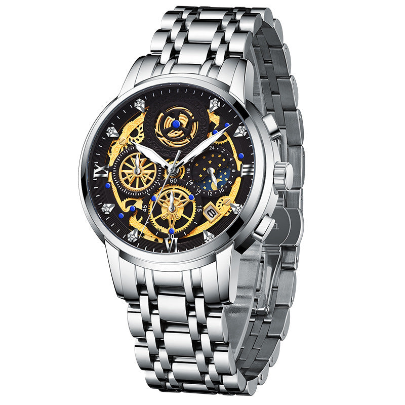 Swiss Luxy Stainless Steel Top Brand Luxury Waterproof Sports Chronograph Quartz Mens