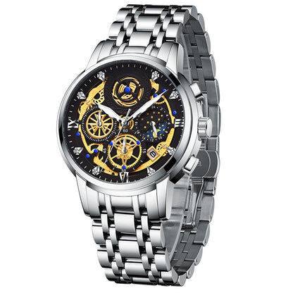 Swiss Luxy Stainless Steel Top Brand Luxury Waterproof Sports Chronograph Quartz Mens
