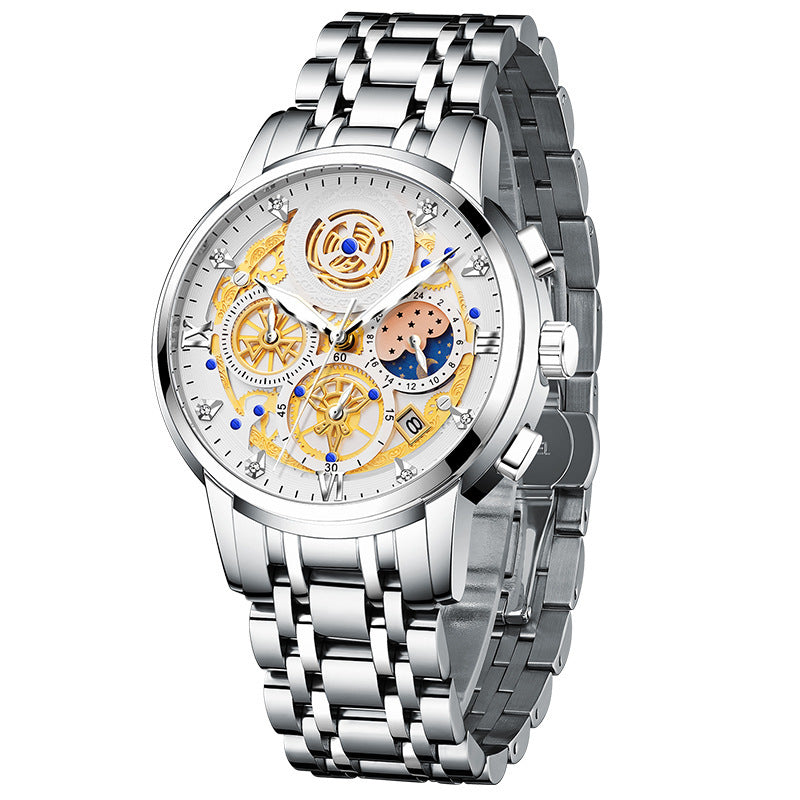 Swiss Luxy Stainless Steel Top Brand Luxury Waterproof Sports Chronograph Quartz Mens