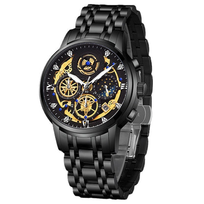 Swiss Luxy Stainless Steel Top Brand Luxury Waterproof Sports Chronograph Quartz Mens
