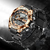 Double Display Electronic Quartz Luminous Waterproof Watch