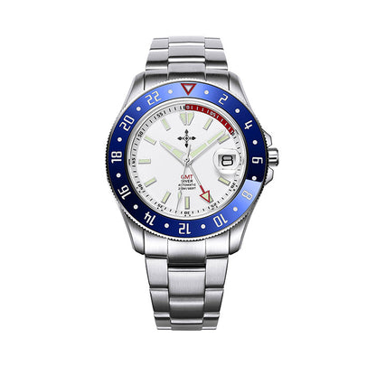 GMT Luminous Waterproof Sapphire Glass Stainless Steel Luxury Men's Watch
