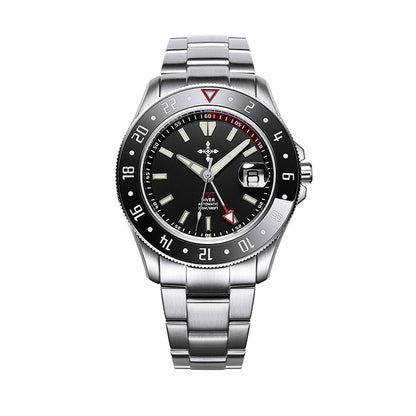 GMT Luminous Waterproof Sapphire Glass Stainless Steel Luxury Men's Watch