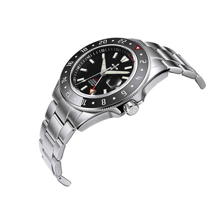 GMT Luminous Waterproof Sapphire Glass Stainless Steel Luxury Men's Watch