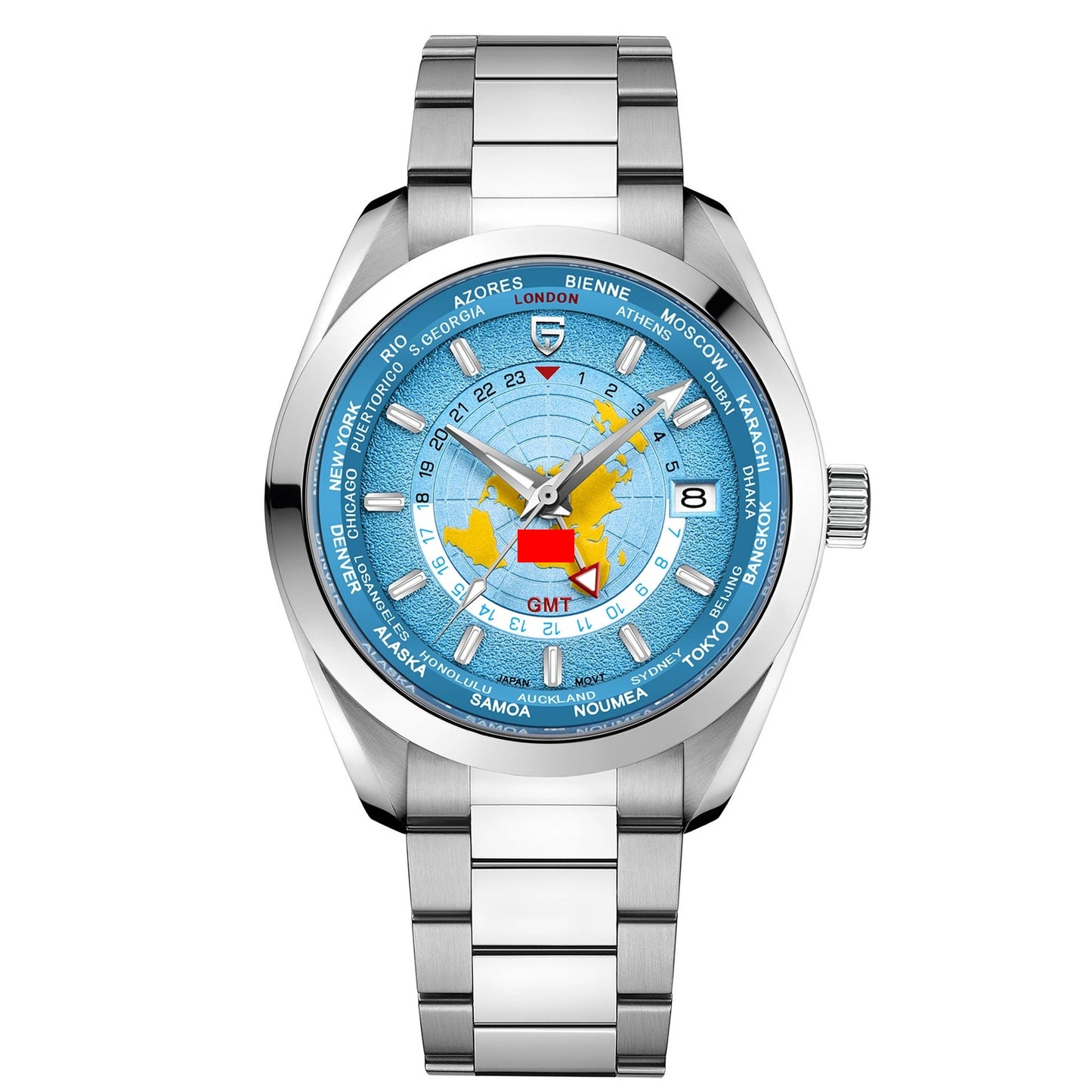 Men's Swiss Design Mechanical GMT Dual Time Zone Luminous Watrproof Watch