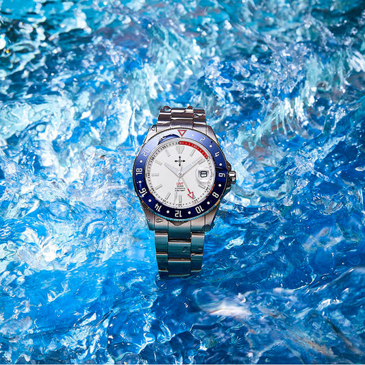 GMT Luminous Waterproof Sapphire Glass Stainless Steel Luxury Men's Watch